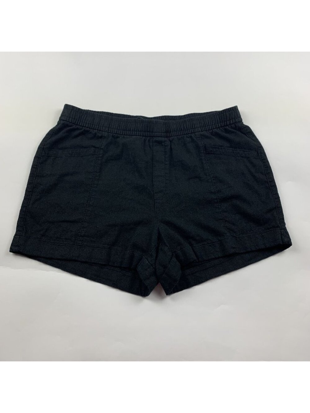 Old Navy Black Linen Blend High Rise Pull On Shorts M
